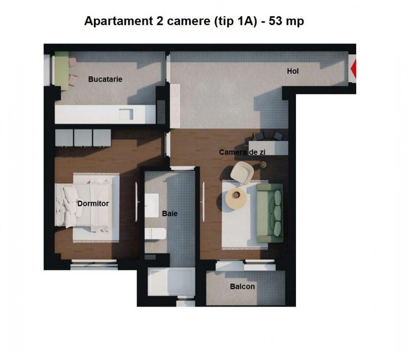 Apartament 2 camere, 53 mp, bloc nou Pepiniera Galata, incalzire in pardoseala