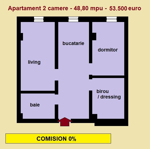 Apartament 2 camere, Visan, bloc nou langa statie CTP Iasi, mutare imediata 