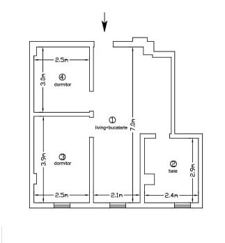 Apartament 3 camere, bloc nou, mutare imediata, de vanzare in Visani Iasi 
